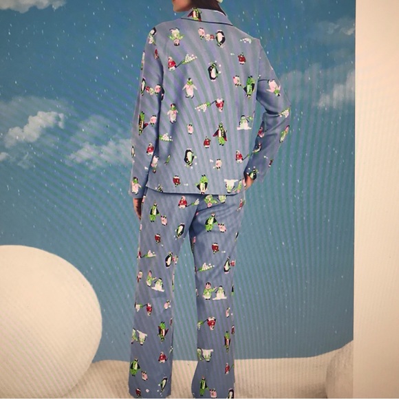 Old Navy Family Christmas Holiday Pajamas Set Navy Santa Print M Top & Pants - Picture 3 of 5